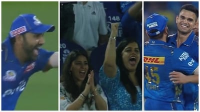 Rohit Sharma's priceless gesture for Arjun Tendulkar has become the talk of the town (Twitter - @IPL ) Rohit Sharma's priceless gesture for Arjun Tendulkar has become the talk of the town (Twitter - @IPL )