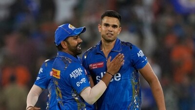Arjun Tendulkar had a good day out as well, giving just six runs in the last over and picking his first IPL wicket as well. (AP) Arjun Tendulkar had a good day out as well, giving just six runs in the last over and picking his first IPL wicket as well. (AP)