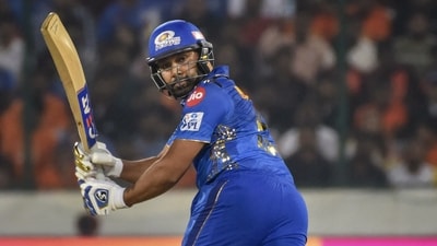 Mumbai Indians batter Rohit Sharma plays a shot during the IPL 2023 match (PTI)