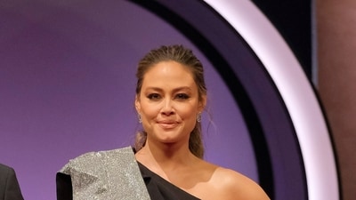 Vanessa Lachey arriving for the season four reunion of "Love is Blind" at Sunset Bronson Studios in Los Angeles. (AP)