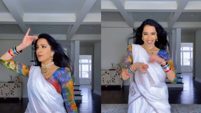 Woman dance to Neend Churayee Meri. (Instagram/@ Roshni Tailor ) Woman dance to Neend Churayee Meri. (Instagram/@ Roshni Tailor )