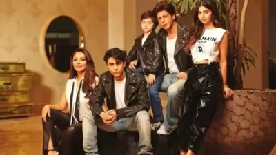 Shah Rukh Khan poses with his family in a photoshoot. Shah Rukh Khan poses with his family in a photoshoot.