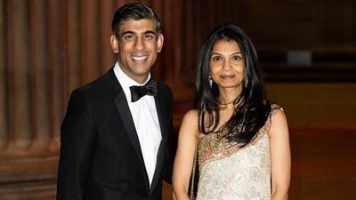 UK PM Rishi Sunak with wife Akshata Murty. (Twitter) UK PM Rishi Sunak with wife Akshata Murty. (Twitter)