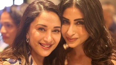 Mouni also shared a sweet selfie with Madhuri Dixit from the Apple store launch. Madhuri was in a blue outfit at the launch while Mouni was in black. Mouni also shared a sweet selfie with Madhuri Dixit from the Apple store launch. Madhuri was in a blue outfit at the launch while Mouni was in black. 
