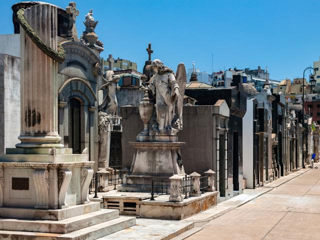 Tombs in Recoleta Cemetery in Buenos Aires, Argentina. (Steve Allen/Shutterstock) Tombs in Recoleta Cemetery in Buenos Aires, Argentina. (Steve Allen/Shutterstock)