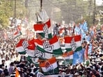 Congress flags waves at rallies