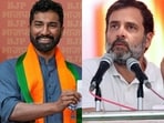 Anil Antony (L) and Rahul Gandhi. (File)