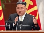 North Korean leader Kim Jong Un speaks during a meeting of the ruling Workers Party at its headquarters in Pyongyang, (AP)