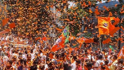 BJP candidate for Govindaraj Nagar constituency Umesh Shetty with party MP Tejasvi Surya and supporters arrives to file his nomination for the Karnataka assembly elections in Bengaluru, onTuesday (PTI) BJP candidate for Govindaraj Nagar constituency Umesh Shetty with party MP Tejasvi Surya and supporters arrives to file his nomination for the Karnataka assembly elections in Bengaluru, onTuesday (PTI)