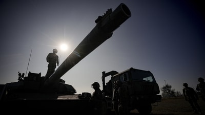 HIMARS is a missile launcher mounted on a truck that can fire multiple guided missiles in quick succession. (AP) HIMARS is a missile launcher mounted on a truck that can fire multiple guided missiles in quick succession. (AP)