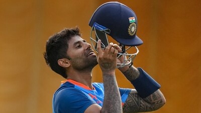 Indian cricketer Suryakumar Yadav during a practice session (PTI/File Photo) Indian cricketer Suryakumar Yadav during a practice session (PTI/File Photo)