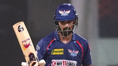 Lucknow Super Giants batter KL Rahul celebrates his half-century during a IPL 2023 match (PTI) Lucknow Super Giants batter KL Rahul celebrates his half-century during a IPL 2023 match (PTI)