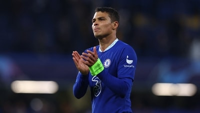 Soccer Football - Champions League - Quarter Final - Second Leg - Chelsea v Real Madrid - Stamford Bridge, London, Britain - April 18, 2023 Chelsea's Thiago Silva looks dejected after the match Action Images via Reuters/Matthew Childs (Action Images via Reuters)