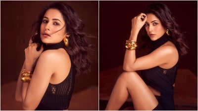 Actor Shehnaaz Gill dropped pictures from a latest photoshoot on Instagram, dressed in a black cut-out dress with a risque slit. The star has been keeping busy amid the promotions of her Bollywood debut film, the Salman Khan starrer Kisi Ka Bhai Kisi Ki Jaan, and she wore it for one of the promotional events. The outfit is from the shelves of Room 24. Keep scrolling to see Shehnaaz's pictures in the ensemble. (Instagram) Actor Shehnaaz Gill dropped pictures from a latest photoshoot on Instagram, dressed in a black cut-out dress with a risque slit. The star has been keeping busy amid the promotions of her Bollywood debut film, the Salman Khan starrer Kisi Ka Bhai Kisi Ki Jaan, and she wore it for one of the promotional events. The outfit is from the shelves of Room 24. Keep scrolling to see Shehnaaz's pictures in the ensemble. (Instagram)