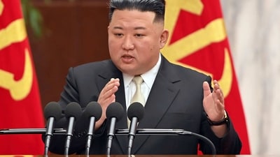North Korean leader Kim Jong Un speaks during a meeting of the ruling Workers Party at its headquarters in Pyongyang, (AP) North Korean leader Kim Jong Un speaks during a meeting of the ruling Workers Party at its headquarters in Pyongyang, (AP)