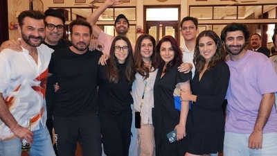 Filmmaker Homi Adajania wrapped up the Delhi schedule of his next, Murder Mubarak on Wednesday. The film stars Sara Ali Khan, Karisma Kapoor, Vijay Varma, Sanjay Kapoor, Tisca Chopra and others. Filmmaker Homi Adajania wrapped up the Delhi schedule of his next, Murder Mubarak on Wednesday. The film stars Sara Ali Khan, Karisma Kapoor, Vijay Varma, Sanjay Kapoor, Tisca Chopra and others. 