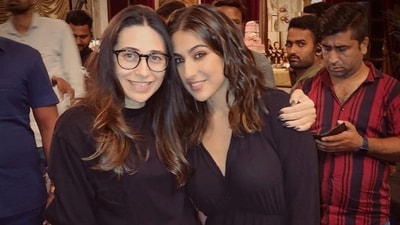 Both Karisma Kapoor and Sara Ali Khan will be seen together in a film for the first time. The two were twinning in black on the last day of the Delhi schedule. Both Karisma Kapoor and Sara Ali Khan will be seen together in a film for the first time. The two were twinning in black on the last day of the Delhi schedule. 