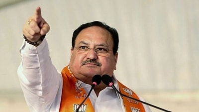 BJP National President JP Nadda addresses a public meeting for the upcoming Karnataka Assembly elections, in Haveri on Wednesday. (Jagat Prakash Nadda Twitter) BJP National President JP Nadda addresses a public meeting for the upcoming Karnataka Assembly elections, in Haveri on Wednesday. (Jagat Prakash Nadda Twitter)