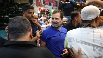 Rahul Gandhi seen in old Delhi Tuesday evening. Rahul Gandhi seen in old Delhi Tuesday evening.