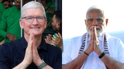 Apple CEO Tim Cook and Prime Minister Narendra Modi. (File)