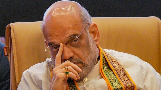 Union home minister Amit Shah during the 1st National Conference of Heads of Anti-Narcotics Task Force of states and UTs in New Delhi on April 19 (PTI)