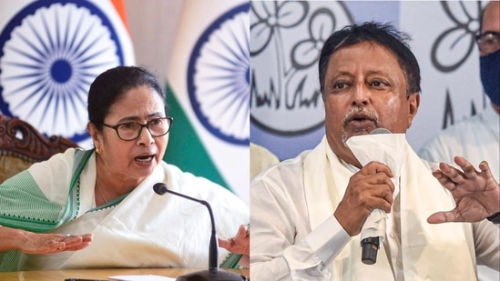 West Bengal chief minister Mamata Banerjee and Mukul Roy, MLA from Krishnanagar North.