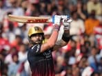 Royal Challengers Bangalore batter Virat Kohli plays a shot during the IPL 2023 match