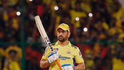 MS Dhoni for CSK in IPL 2023. (Chennai Super Kings Twitter) MS Dhoni for CSK in IPL 2023. (Chennai Super Kings Twitter)