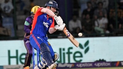 New Delhi, Apr 20 (ANI): Delhi Capitals skipper David Warner plays a shot during the match against Kolkata Knight Riders in the Indian Premier League (IPL) 2023, at Arun Jaitley Stadium, in New Delhi on Thursday. (ANI Photo/ Shrikant Singh)
(Shrikant Singh) New Delhi, Apr 20 (ANI): Delhi Capitals skipper David Warner plays a shot during the match against Kolkata Knight Riders in the Indian Premier League (IPL) 2023, at Arun Jaitley Stadium, in New Delhi on Thursday. (ANI Photo/ Shrikant Singh)
(Shrikant Singh)