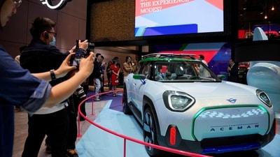 The MINI Concept Aceman is displayed at the Auto Shanghai show. (REUTERS)