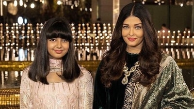 Aaradhya Bachchan and Aishwarya Rai at the Nita Mukesh Ambani Cultural Centre event. Aaradhya Bachchan and Aishwarya Rai at the Nita Mukesh Ambani Cultural Centre event.