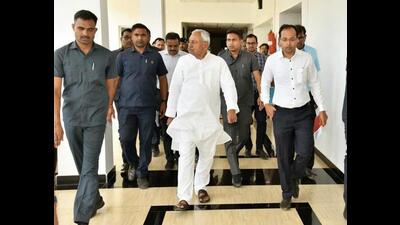 Bihar chief minister Nitish Kumar in Rajgir on Thursday. (HT Photo) Bihar chief minister Nitish Kumar in Rajgir on Thursday. (HT Photo)
