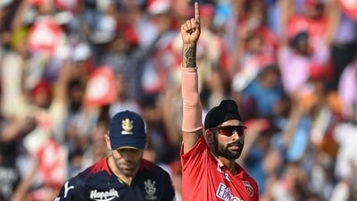 For PBKS' bowling department, Harpreet Brar took two wickets. (AFP) For PBKS' bowling department, Harpreet Brar took two wickets. (AFP)