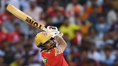Chasing a target of 175 runs, PBKS were bowled out for 150 in 18.2 overs, with Prabhsimran Gill registering 46 runs off 30 balls. (AFP) Chasing a target of 175 runs, PBKS were bowled out for 150 in 18.2 overs, with Prabhsimran Gill registering 46 runs off 30 balls. (AFP)