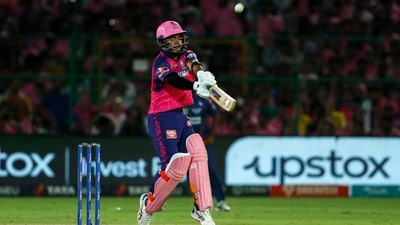 Rajasthan Royals' Riyan Parag bats. (AP) Rajasthan Royals' Riyan Parag bats. (AP)
