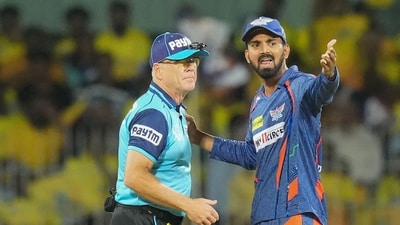 Chennai: Lucknow Super Giants captain KL Rahul speaks with umpire during the IPL 2023 cricket match between Chennai Super Kings and Lucknow Super Giants, at M. A. Chidambaram Stadium, in Chennai, Monday, April 3, 2023. (PTI Photo/R Senthil Kumar)(PTI04_03_2023_000259A) (PTI) Chennai: Lucknow Super Giants captain KL Rahul speaks with umpire during the IPL 2023 cricket match between Chennai Super Kings and Lucknow Super Giants, at M. A. Chidambaram Stadium, in Chennai, Monday, April 3, 2023. (PTI Photo/R Senthil Kumar)(PTI04_03_2023_000259A) (PTI)