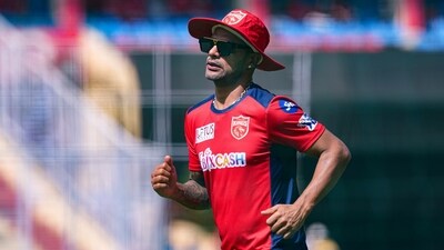 Mohali: Punjab Kings cricketer Shikhar Dhawan before the start of the IPL 2023 cricket match between Punjab Kings and Royal Challengers Bangalore, at Punjab Cricket Association Stadium in Mohali, Thursday, April 20, 2023. (PTI Photo/Atul Yadav)(PTI04_20_2023_000135A) (PTI) Mohali: Punjab Kings cricketer Shikhar Dhawan before the start of the IPL 2023 cricket match between Punjab Kings and Royal Challengers Bangalore, at Punjab Cricket Association Stadium in Mohali, Thursday, April 20, 2023. (PTI Photo/Atul Yadav)(PTI04_20_2023_000135A) (PTI)