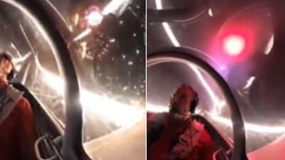 The image, taken from the viral Reddit video, shows the incredible fireworks show recorded by a pilot. (Screengrab) The image, taken from the viral Reddit video, shows the incredible fireworks show recorded by a pilot. (Screengrab)