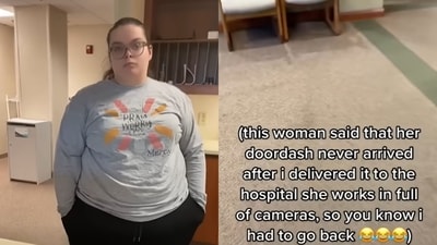 A screengrab from the viral video where a delivery agent confronts the woman over her false missing order claim. (YouTube/Johnny Rambo) A screengrab from the viral video where a delivery agent confronts the woman over her false missing order claim. (YouTube/Johnny Rambo)
