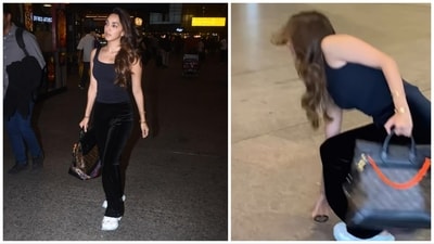 Kiara Advani was spotted at Mumbai airport early Thursday. Kiara Advani was spotted at Mumbai airport early Thursday.