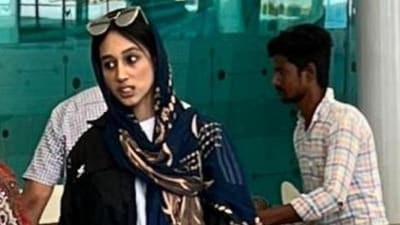 Waris Punjab De chief fugitive Amritpal Singh's wife Kirandeep Kaur had a London flight on Thursday. Waris Punjab De chief fugitive Amritpal Singh's wife Kirandeep Kaur had a London flight on Thursday.