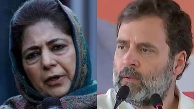 Jammu and Kashmir Peoples Democratic Party (JKPDP) chief Mehbooba Mufti and Congress leader Rahul Gandhi. (File) Jammu and Kashmir Peoples Democratic Party (JKPDP) chief Mehbooba Mufti and Congress leader Rahul Gandhi. (File)