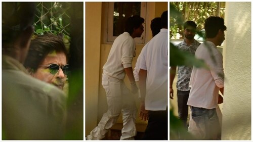 Shah Rukh Khan at Aditya Chopra's residence. Shah Rukh Khan at Aditya Chopra's residence.