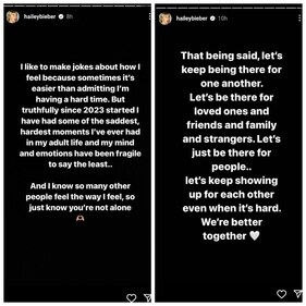 Hailey Bieber's Instagram Stories. Hailey Bieber's Instagram Stories.