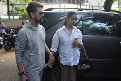 Neil Nitin Mukesh and wife at Aditya Chopra's house. Neil Nitin Mukesh and wife at Aditya Chopra's house.