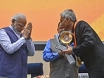 Prime Minister Narendra Modi greets after presenting PM's Award for Excellence in Public Administration 2022 to Anurag Jain, Secretary DPIIT during the Valedictory Session and Awards Ceremony of 16th Civil Service Day. Prime Minister Narendra Modi greets after presenting PM's Award for Excellence in Public Administration 2022 to Anurag Jain, Secretary DPIIT during the Valedictory Session and Awards Ceremony of 16th Civil Service Day.