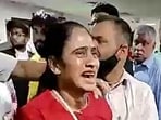 Woman sustained injuries during a firing incident at Saket Court, in New Delhi on Friday. (ANI Photo)