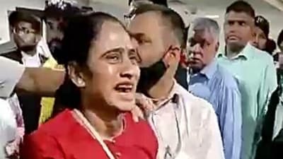 A woman sustained injuries during a firing incident at Saket Court, in New Delhi on Friday. (ANI Photo) A woman sustained injuries during a firing incident at Saket Court, in New Delhi on Friday. (ANI Photo)