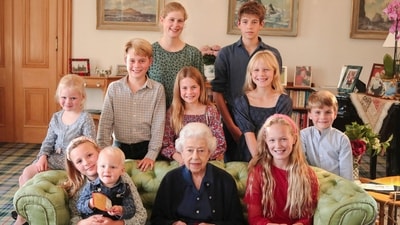 Royal Family: Britain's Queen Elizabeth II poses for a photo in Balmoral, Scotland, with some of her grandchildren and great grandchildren. (AP) Royal Family: Britain's Queen Elizabeth II poses for a photo in Balmoral, Scotland, with some of her grandchildren and great grandchildren. (AP)