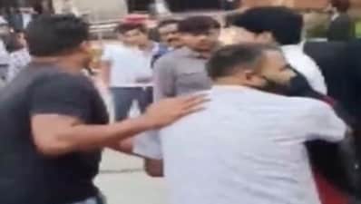 The injured woman has been rushed to AIIMS, reports said (Image courtesy: ANI) The injured woman has been rushed to AIIMS, reports said (Image courtesy: ANI)